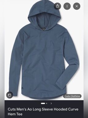 Men's Cuts AO Blue Long-Sleeve Hooded Tee